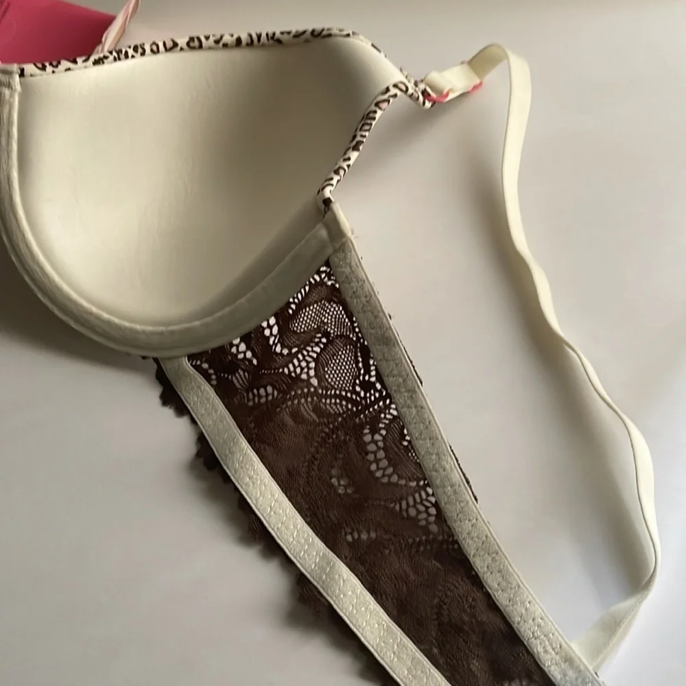Maiden form One Tab Fit, size 36A, leopard print w/ brown lace, new - Picture 5 of 7